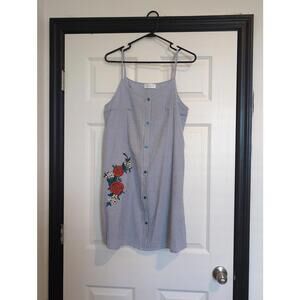 Large NWT pin striped embroidered dress